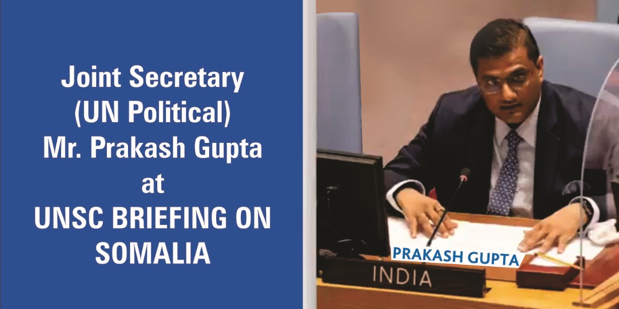 CMS Alumnus and Joint Secretary in External Affairs Ministry, Prakash Gupta address UNSC 