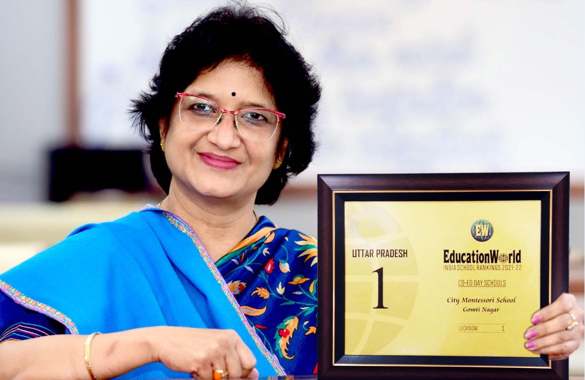 CMS declared the best school of Uttar Pradesh Principal, Mrs Abha Anant felicitated