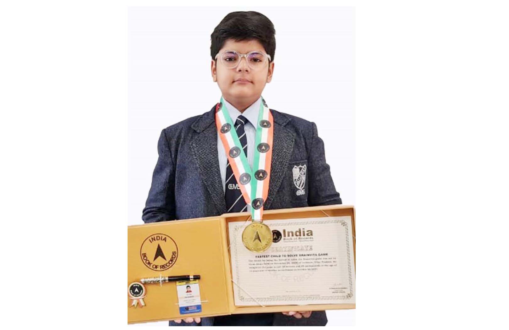 CMS student, Vyom Ahuja enters  India Book of Records for the 29th time 