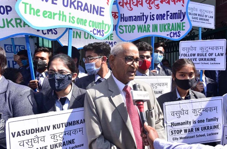 CMS students make strong appeal to the  world community to end Russo-Ukraine war
