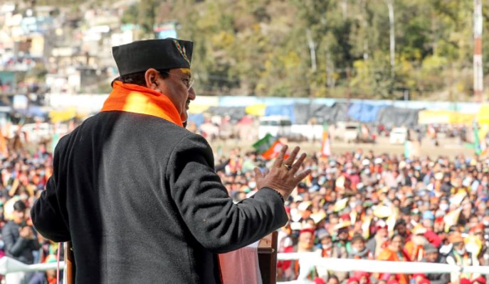 जे पी नड्डा ने कांग्रेस को बताया परिवार केंद्रित पार्टी, उत्तराखंड में भाजपा को फिर से सत्ता में लाने की अपील की