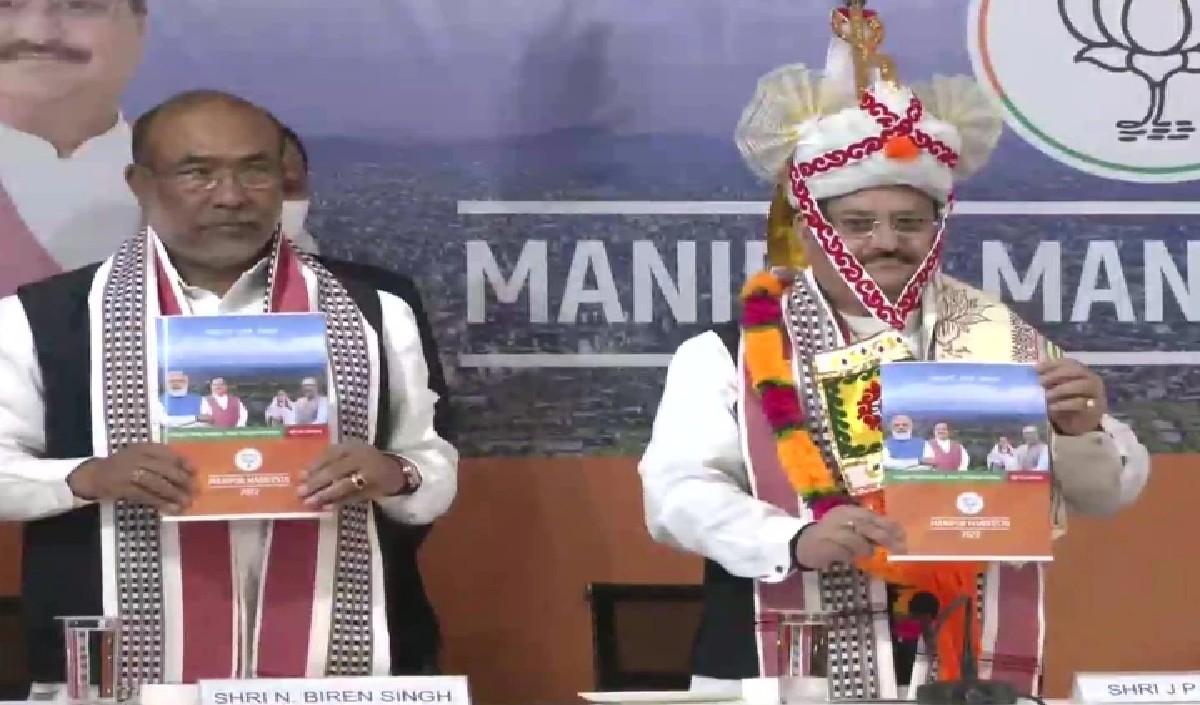 2 LPG सिलेंडर फ्री, लड़कियों के लिए स्कूटी, मणिपुर के लिए बीजेपी ने खोला वादों का पिटारा