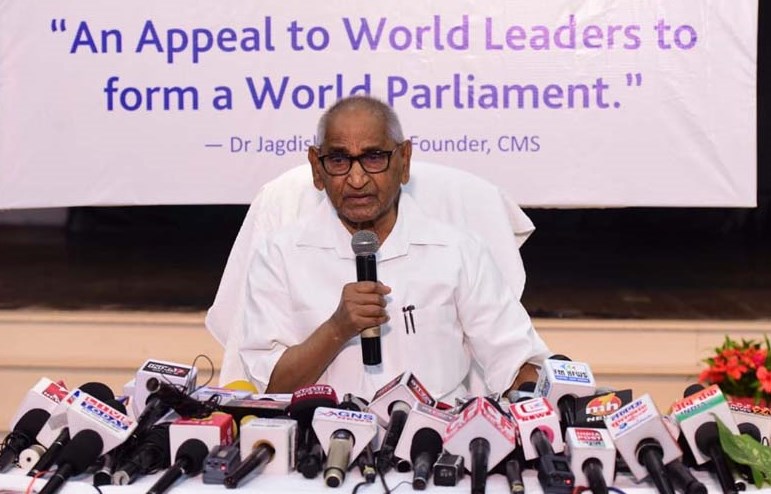 Dr Jagdish Gandhi Strongly  Appeals For Constituting World Parliament