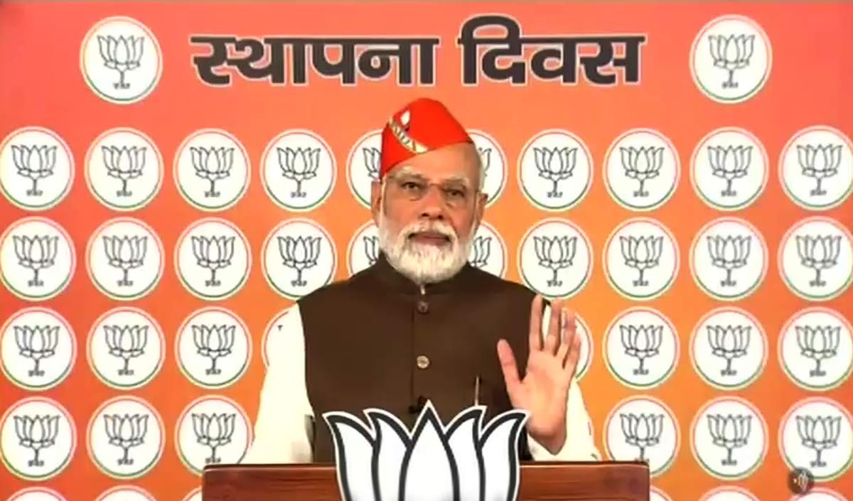 भाजपा स्थापना दिवस पर परिवारवादी पार्टियों पर बरसे मोदी, बताया लोकतंत्र का दुश्मन