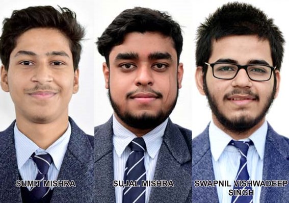  नेशनल डिफेन्स एकेडमी (एन.डी.ए.) में सी.एम.एस. के तीन छात्र चयनित