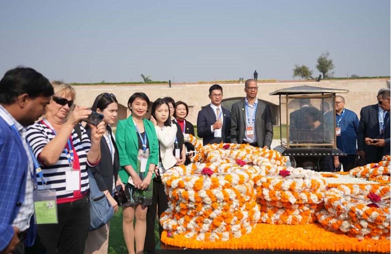 Over 250 Chief Justices, Judges, and dignitaries of 61 countries offer wreaths today at Rajghat, the Samadhi of Father of  the Nation, Mahatma Gandhi, in New 