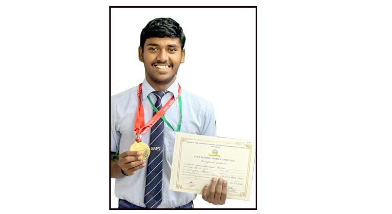 CMS student grabs two gold medals in National Swimming Championship