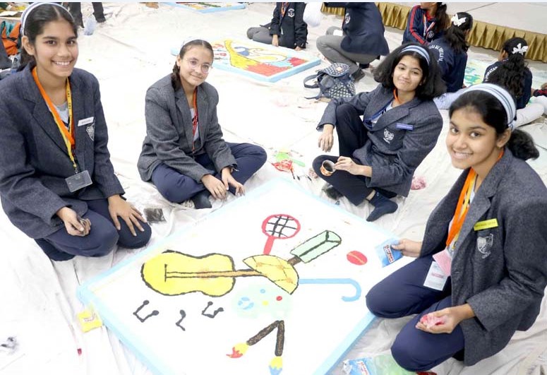 Students splash rainbow-coloured talents in Rangoli, Model Making, Quiz, and Choreography contests