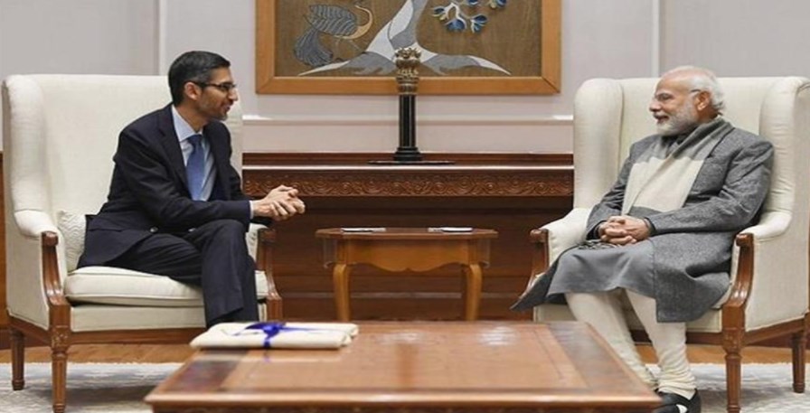 दूसरी बार भारत दौरे पर पहुंचे गूगल के सीईओ सुंदर पिचाई, पीएम मोदी से की मुलाकात
