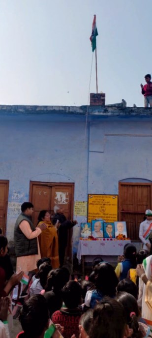श्री चित्रगुप्त महिला विद्यालय जूनियर हाई स्कूल शाहजहांपुर में धूमधाम से मना 74 वां गणतंत्र दिवस