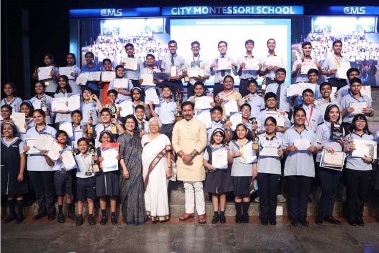 CMS meritorious students honoured by Cabinet Minister Shri Anil Rajbhar