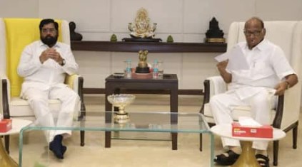 महाराष्ट्र CM एकनाथ शिंदे से मिले एनसीपी प्रमुख शरद पवार, आधे घंटे तक क्या हुई बात?
