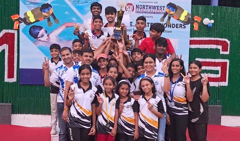 CMS Rajendra Nagar Campus wins Overall  Championship in swimming competition
