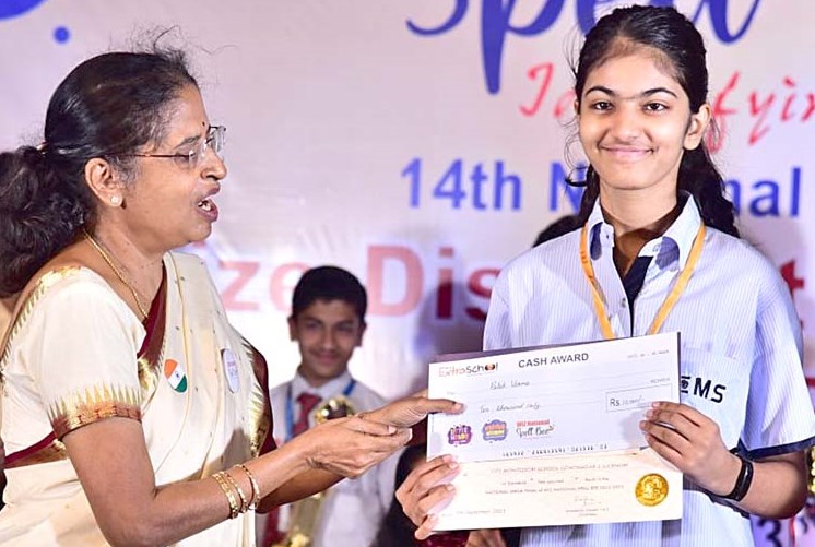 Palak Verma of CMS wins National Spell Bee  Contest placed on First Rank