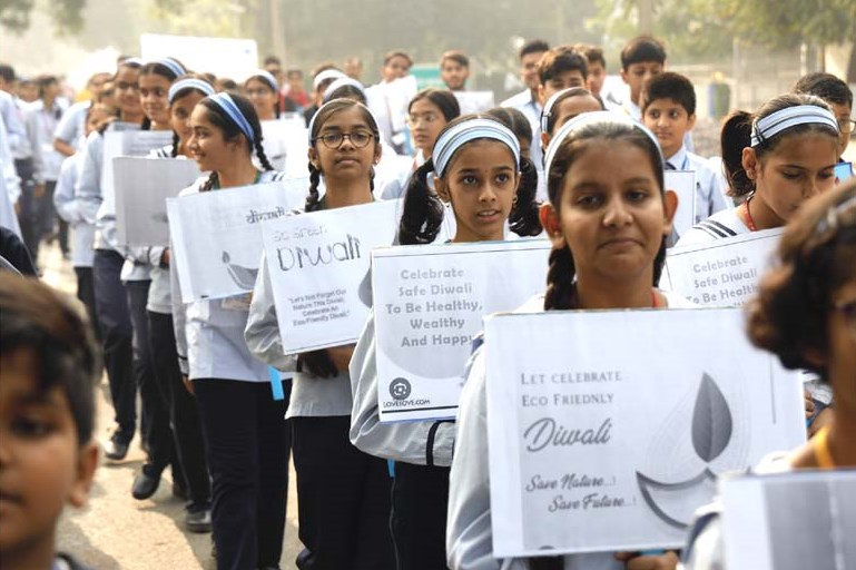 CMS students appeal for Cracker-free Diwali celebrations