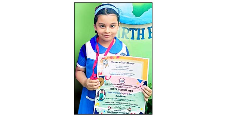 Raizel of CMS bestowed Super Performer Award in National Fancy Dress Competition