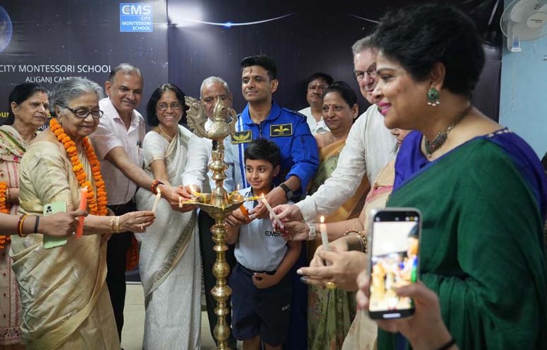 गगनयान अंतरिक्ष यात्री शुभांशु शुक्ला का  सी.एम.एस. में हुआ भव्य स्वागत