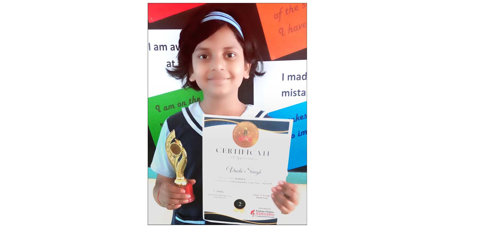 Vachi Singh of CMS wins Singing Competition