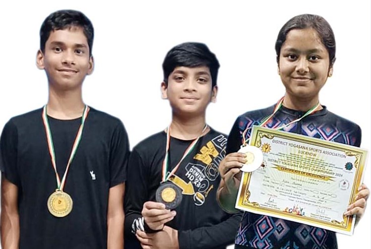 CMS students win three medals including  a gold in Yoga Competition
