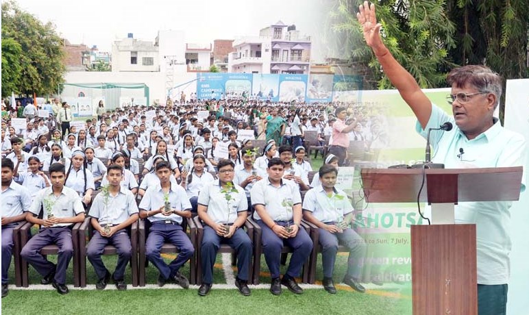 सी.एम.एस. छात्रों ने वृक्षारोपण कर ‘हरी-भरी धरती’ का जगाया अलख