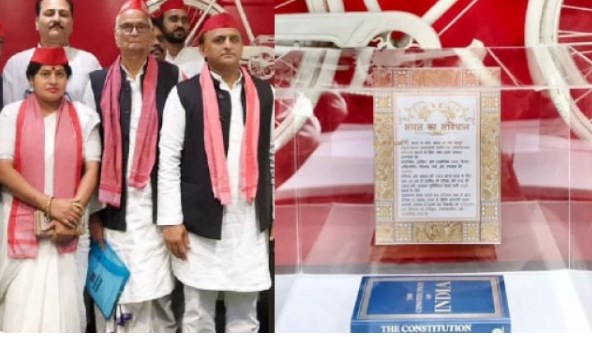 आरक्षण को लेकर अखिलेश यादव का दांव, सपा मुख्यालय में संविधान-मानस्तंभ की स्थापना
