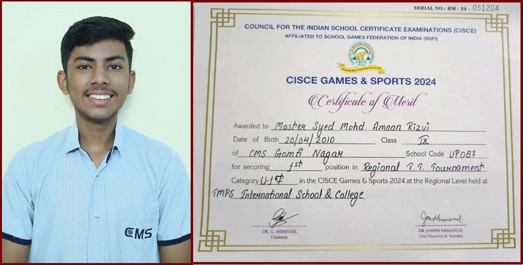 CMS Student wins Gold in Table Tennis Tournament
