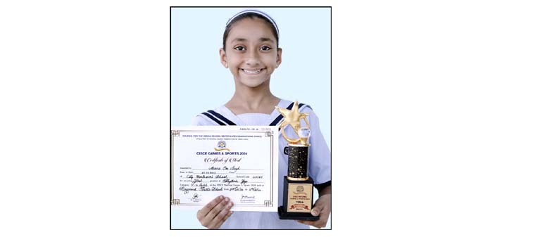 Aarna of CMS wins First Prize in National Yoga Competition