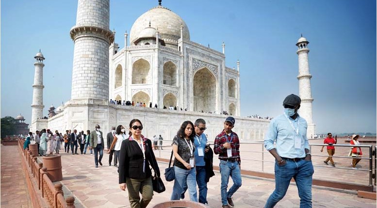 Legal luminaries and jurists admire Indias cultural heritage after visiting the Taj Mahal