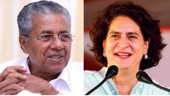 लोकतंत्र को ना मानने वालों के साथ मिलकर चुनाव लड़ रहीं प्रियंका गांधी, केरल CM का कांग्रेस पर हमला
