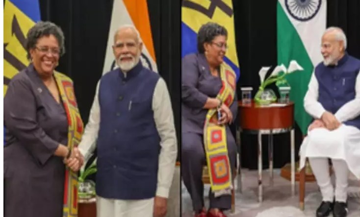 बारबाडोस की प्रधानमंत्री मिया अमोर मोटले के साथ मुलाकात अच्छी रही: पीएम मोदी