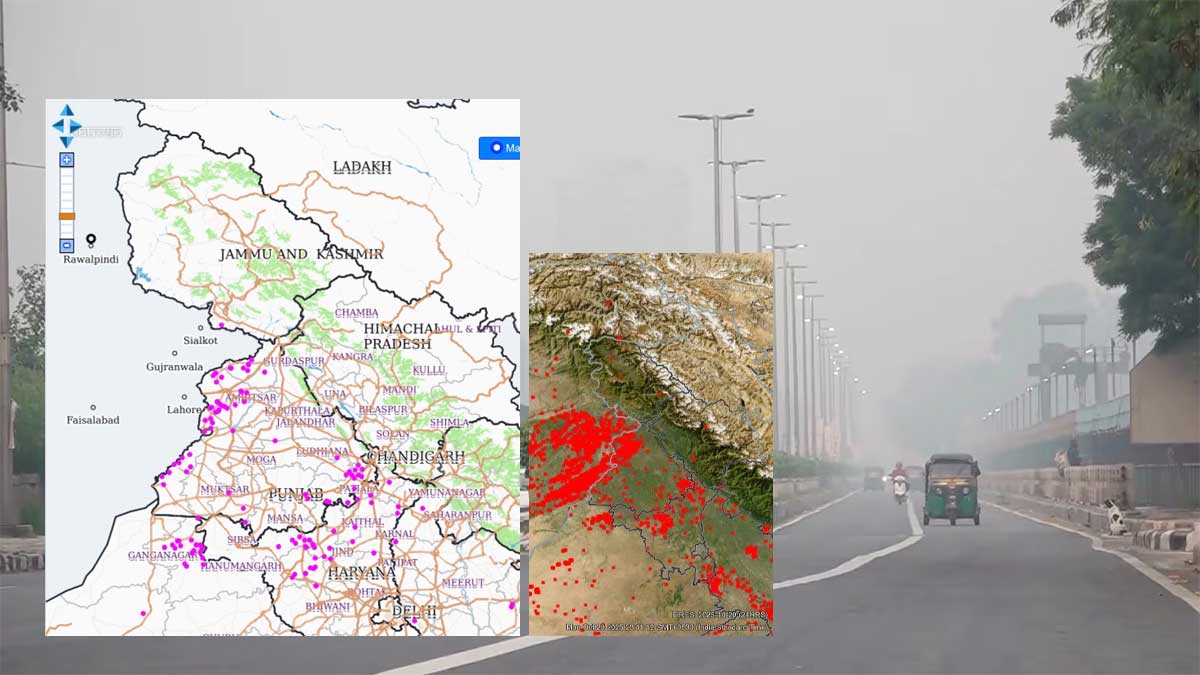 Delhi AQI Update: NASA की सैटेलाइट तस्वीरों ने खोला राज, पाकिस्तान की पराली से दिल्ली-एनसीआर में जहरीली हवा
