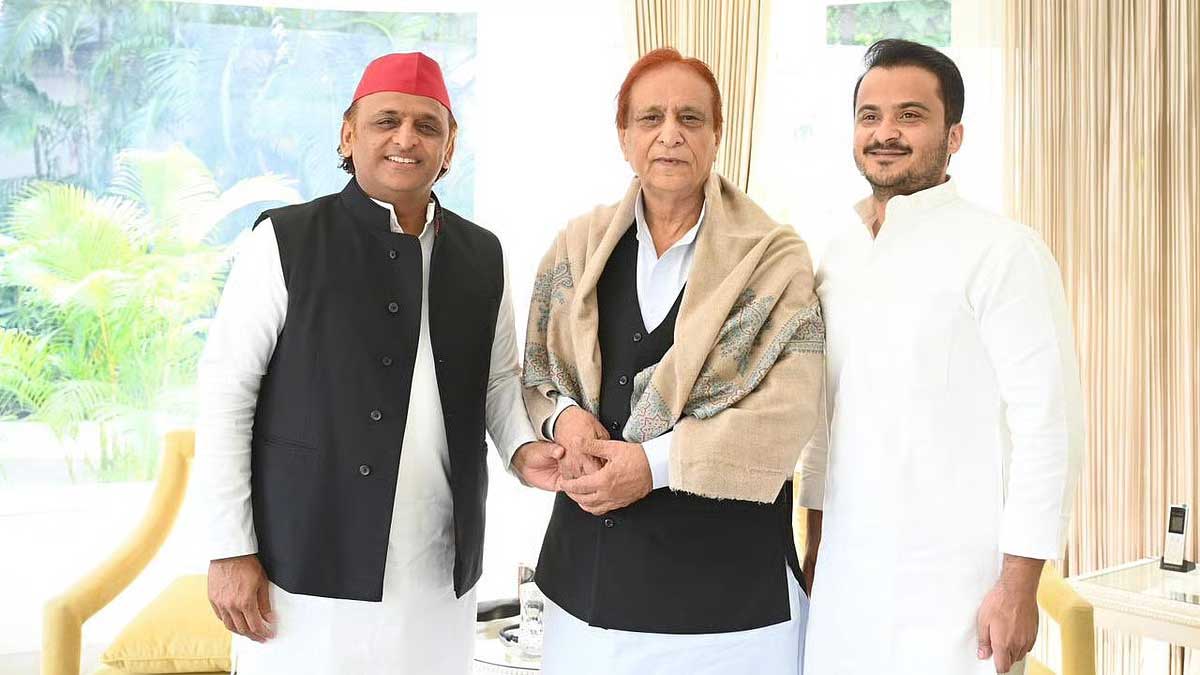 गिले-शिकवे दूर कर बेटे अब्दुल्लाह की फिक्र में अखिलेश के दरबार पहुंचे आजम खान