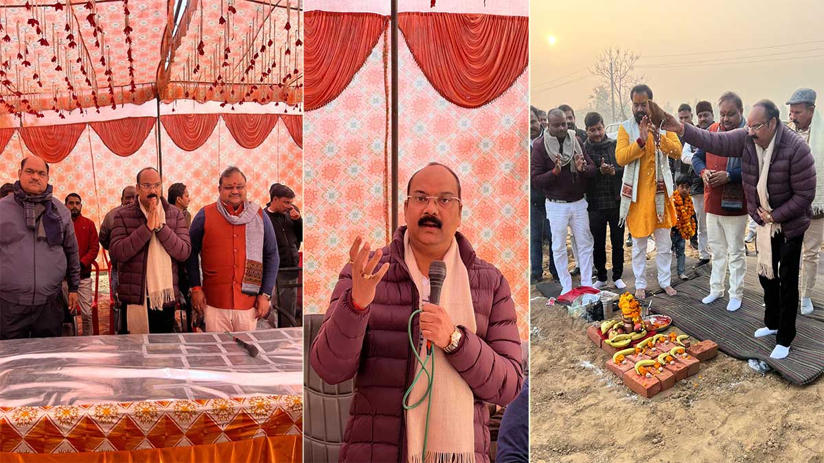 कंबल वितरण के साथ विकास कार्यों की सौगात: सांसद अरुण सागर ने विधायक संग किया ओपन जिम, खेल मैदान और गौशाला का भूमि पूजन