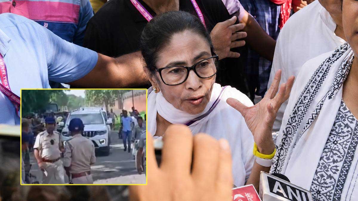 ममता बनर्जी की कार पर पथराव और जूते-चप्पल फेंकने का आरोप, ‘चोर-चोर’ के नारों से गरमाया Bengal