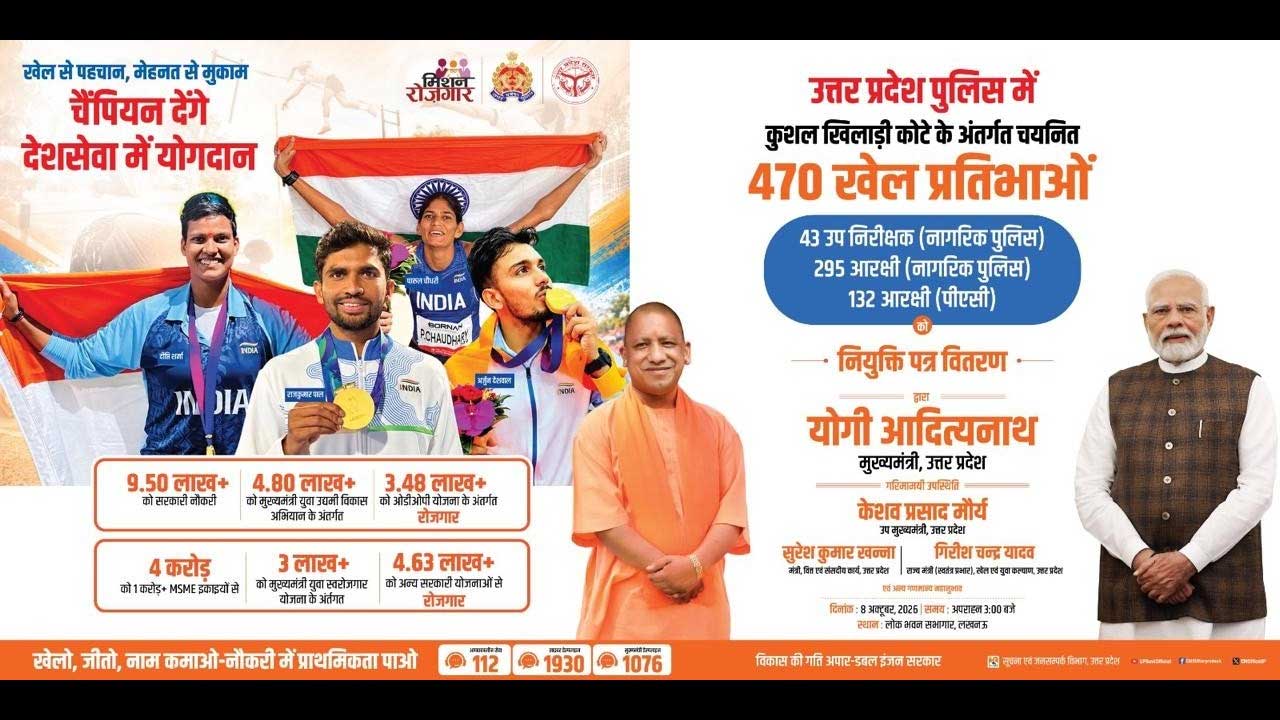UP Police Recruitment: खिलाड़ियों के लिए बड़ी खुशखबरी, 470 खेल प्रतिभाओं को मिली सरकारी नौकरी, जानें किस पद पर कितनी नियुक्तियां