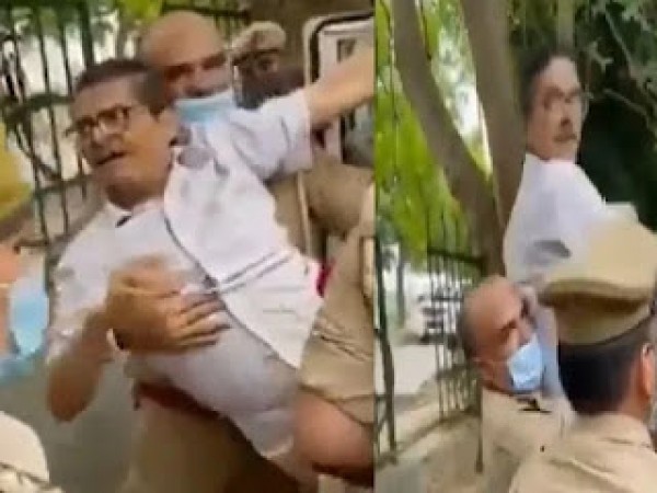 यूपी : पूर्व आईपीएस अमिताभ ठाकुर अरेस्ट, खींचते हुए ले गई पुलिस,