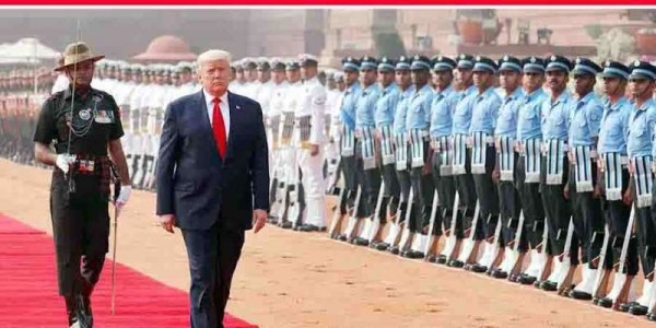 डोनाल्ड ट्रंप को राष्ट्रपति भवन में मिला गार्ड ऑफ ऑनर, दी गई 21 तोपों की सलामी