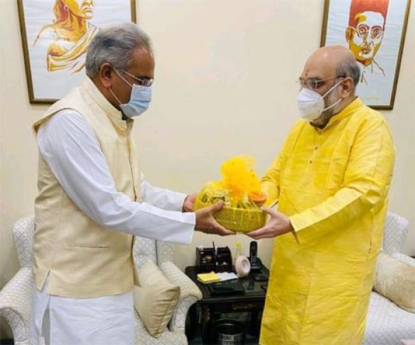 छत्तीसगढ़ के सीएम भूपेश बघेल ने गृह मंत्री अमित शाह से मुलाकात की