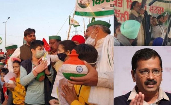 किसान आंदोलन : बच्चों ने जूस पिलाकर तुड़वाया किसानों का अनशन,